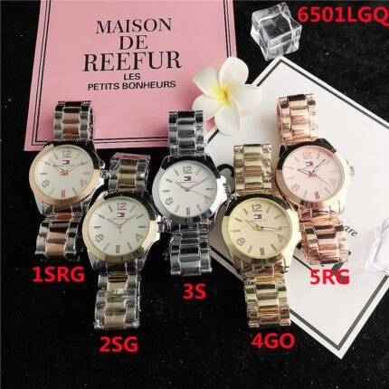 TOMMY watch circular minimalist dial with metal steel strip