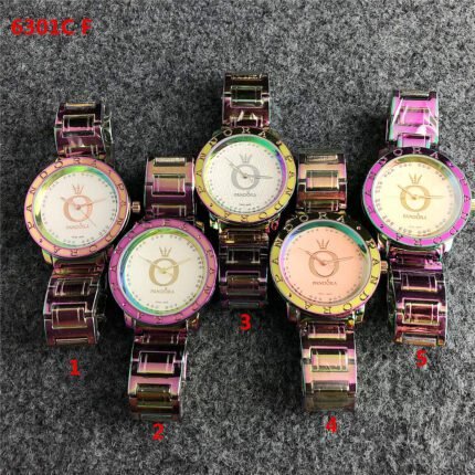 PANDORA watch circular minimalist dial metal strap