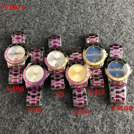 PANDORA watch circular minimalist dial metal strap