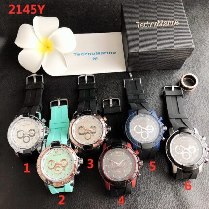 TENOMARINE watch circular dial silicone strap