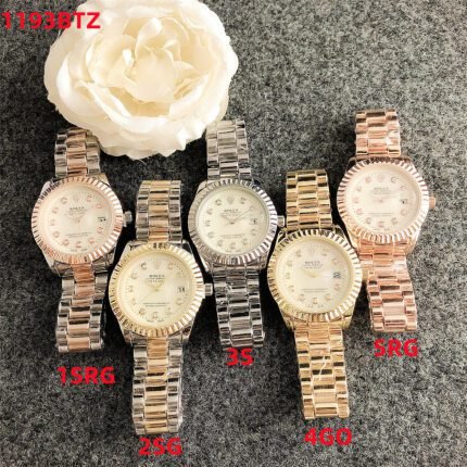 Rolex watch circular minimalist dial metal strap