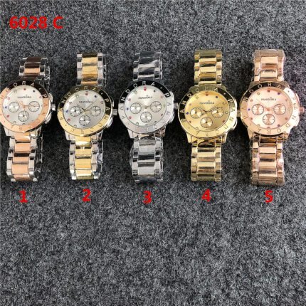 PANDORA watch circular minimalist dial metal strap