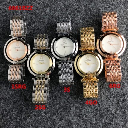 PANDORA watch circular minimalist dial metal strap