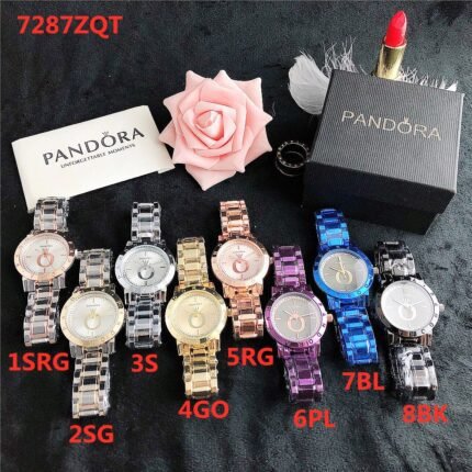 PANDORA watch circular minimalist dial metal strap