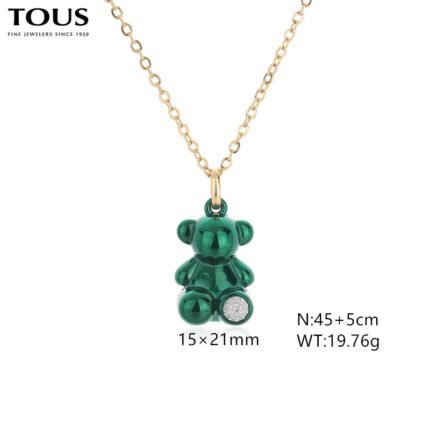 TOUS stainless steel material bright green gemstone Spanish bear