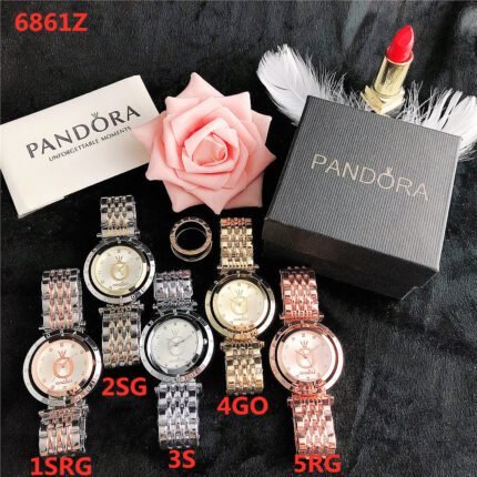 PANDORA watch circular minimalist dial metal strap