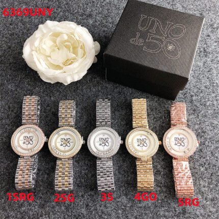 UNO50 watch circular minimalist diamond inlaid dial metal steel strip