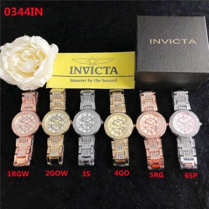 INVICTA watch with round minimalist diamond dial and steel strap