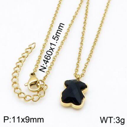 TOUS high quality stainless steel material exquisite black bear necklace pendant
