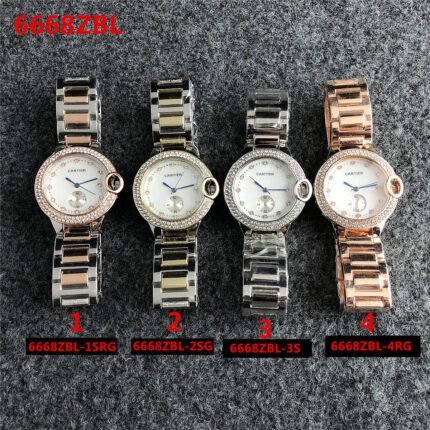 Cartier watch with diamond bezel and premium dial metal steel strip