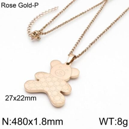 TOUS multi-color metal material design Spanish bear necklace pendant