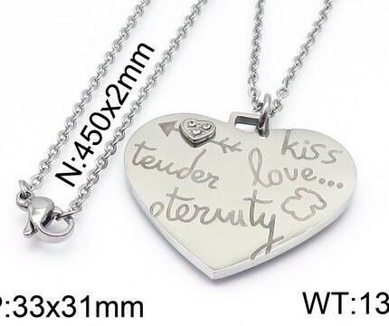 TOUS stainless steel heart-shaped letter decorative pendant necklace