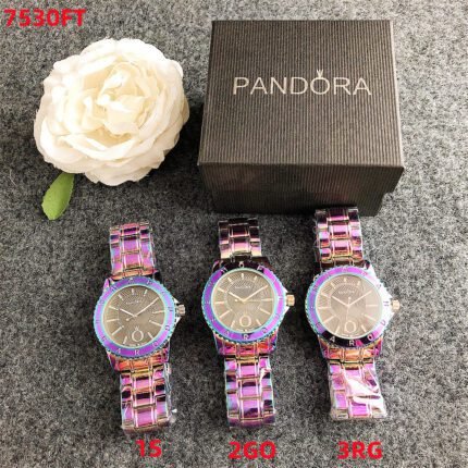 PANDORA watch circular minimalist dial metal strap