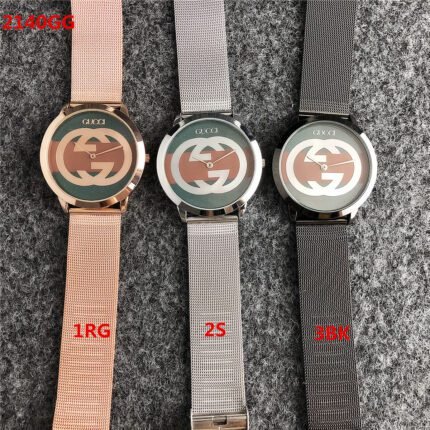 Gucci watch circular dial steel strip