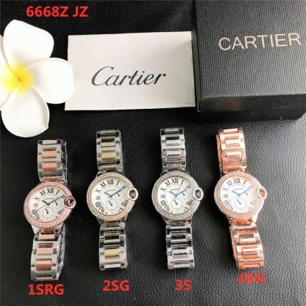 Cartier watch with diamond bezel and premium dial metal steel strip