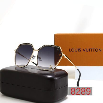 Louis Vuitton dark gray gradient irregular pentagonal sunglasses