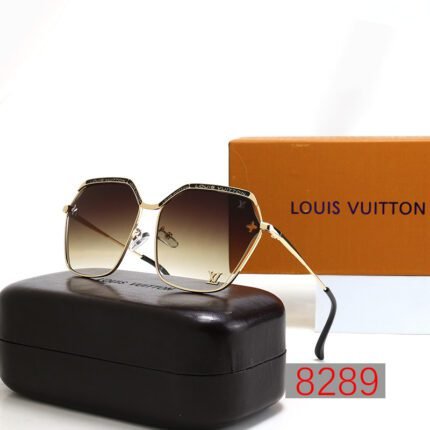 Louis Vuitton dark brown gradient irregular pentagonal sunglasses
