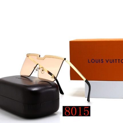 Louis Vuitton gold rimmed and champagne colored rimless sunglasses