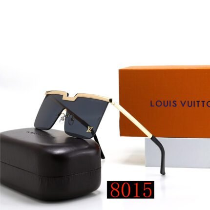 Louis Vuitton gold rimmed and black rimless sunglasses with lenses