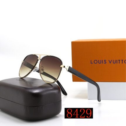 Louis Vuitton black edged and brown gradient lenses with water droplet shaped sunglasses
