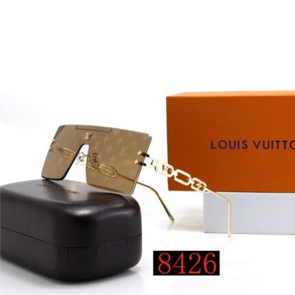 Louis Vuitton earthy printed borderless integrated chain decorative sunglasses
