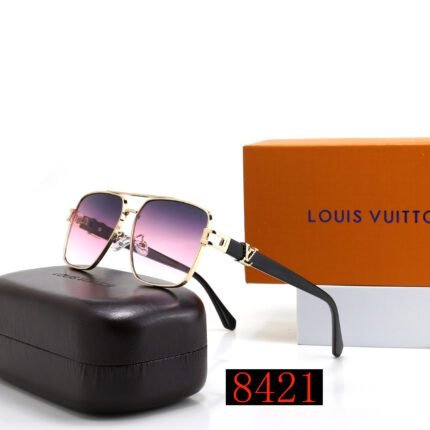 Louis Vuitton Gold and Black Edge - Purple Gradient Classic Polarized Sunglasses