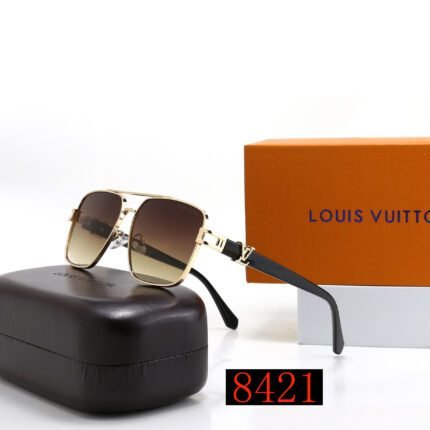 Louis Vuitton Gold and Black Edge - Brown Classic Polarized Sunglasses