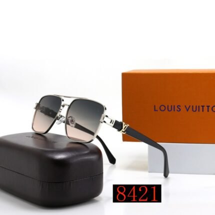 Louis Vuitton Silver and Black Edge - Grey Gradient Classic Polarized Sunglasses