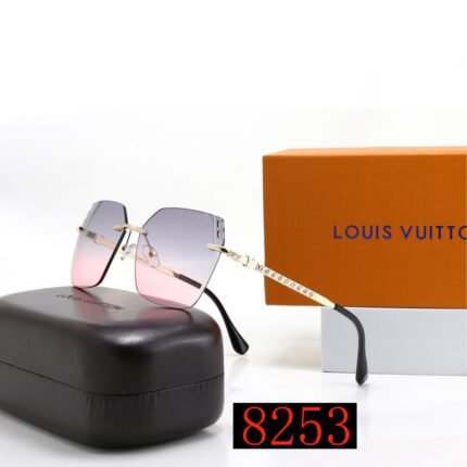 Louis Vuitton Pink Purple Gradient Hexagonal Frameless Metal Diamond Sunglasses