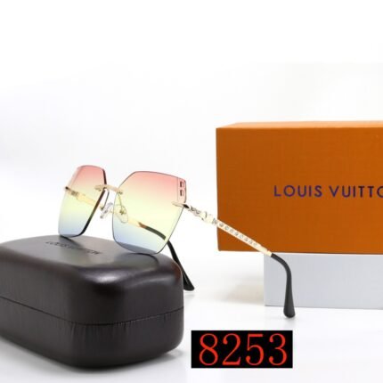 Louis Vuitton Rainbow Gradient Hexagonal Frameless Metal Diamond Sunglasses