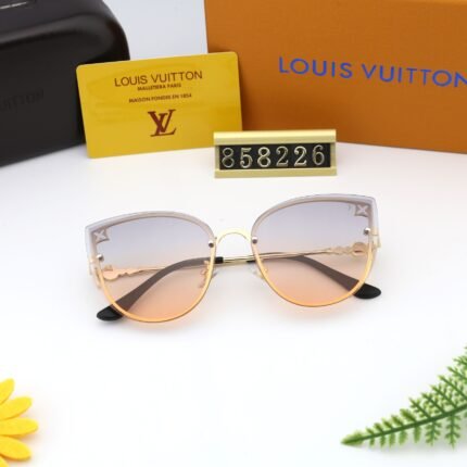 Louis Vuitton Metal Frame Purple Orange Gradient Droplet Sunglasses