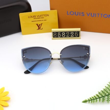 Louis Vuitton Metal Frame Deep Blue Droplet Sunglasses
