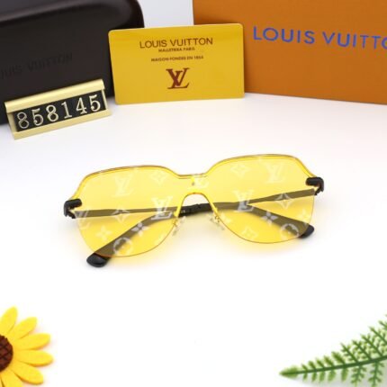 Louis Vuitton transparent lemon yellow printed lenses and black framed sunglasses