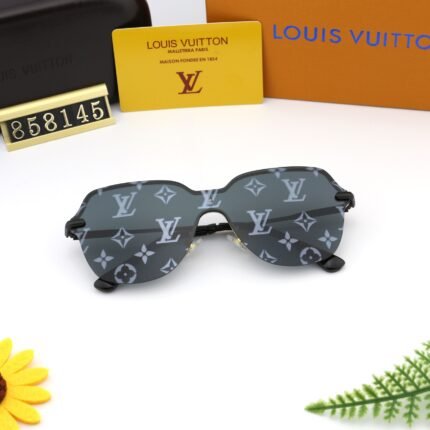 Louis Vuitton transparent black printed lenses and black framed sunglasses