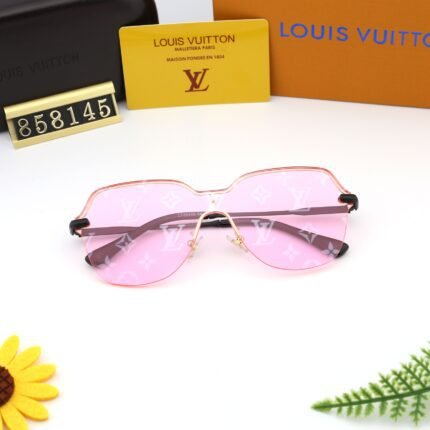 Louis Vuitton transparent brown printed lenses and black framed sunglasses