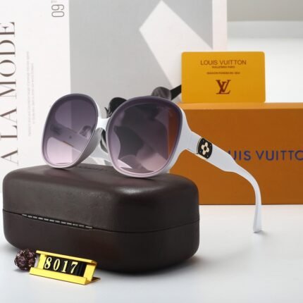 Louis Vuitton white and purple large round frame sunglasses