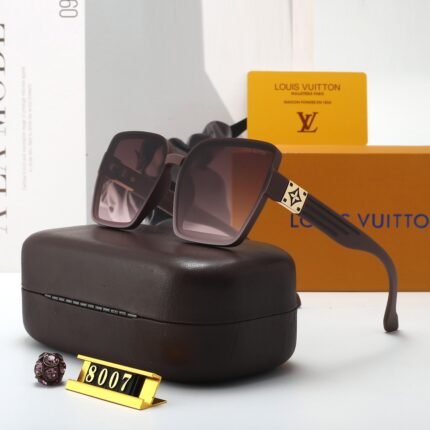 Louis Vuitton Square Wine Red Gold Logo Sunglasses