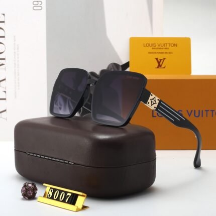 Louis Vuitton square deep purple gold logo sunglasses