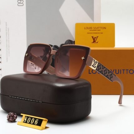 Louis Vuitton  light brown and brown gradient square patterned sunglasses