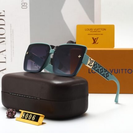 Louis Vuitton lake water blue and deep purple gradient square patterned sunglasses