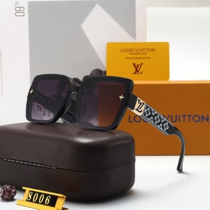 Louis Vuitton black and deep purple gradient square patterned sunglasses