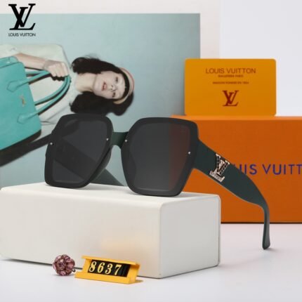 Louis Vuitton large frame green and black sunglasses, neutral and fashionable