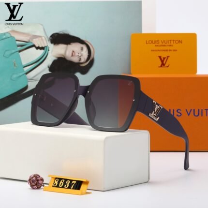 Louis Vuitton large frame black and deep purple sunglasses, neutral and fashionable