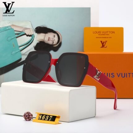 Louis Vuitton large frame red and black sunglasses, neutral and fashionable