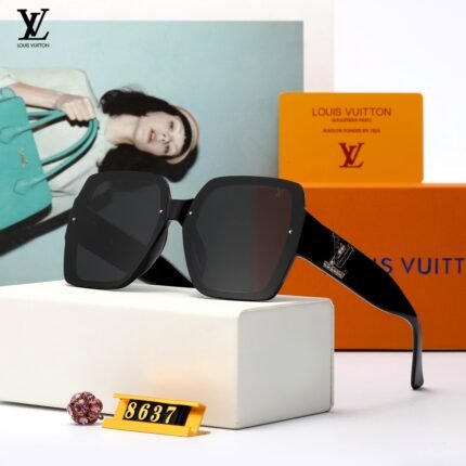 Louis Vuitton large frame all black sunglasses, neutral and fashionable