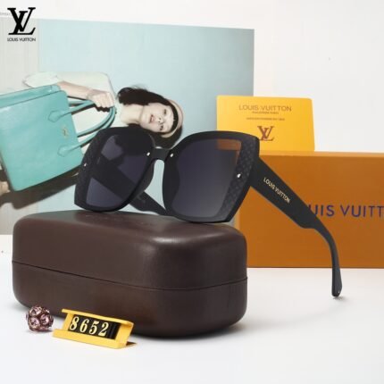 Louis Vuitton black framed patterned black framed sunglasses with black accented lenses