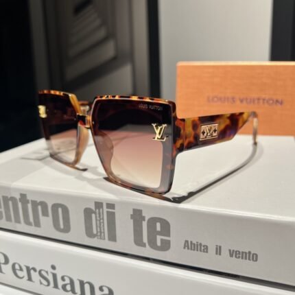 Louis Vuitton Havana and Transparent Brown Gradient Polarized Large Frame Sunglasses