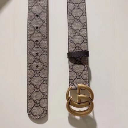 Gucci brown beige two-tone fashion belt simple atmosphere classic fashion