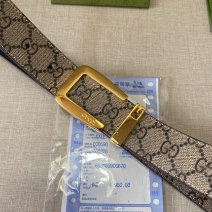 Gucci classic brown leather belt simple atmosphere low-key luxury