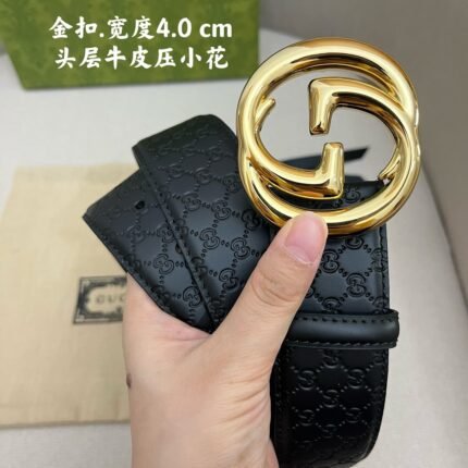 Gucci classic gold G buckle black belt, simple and elegant, low-key and luxurious